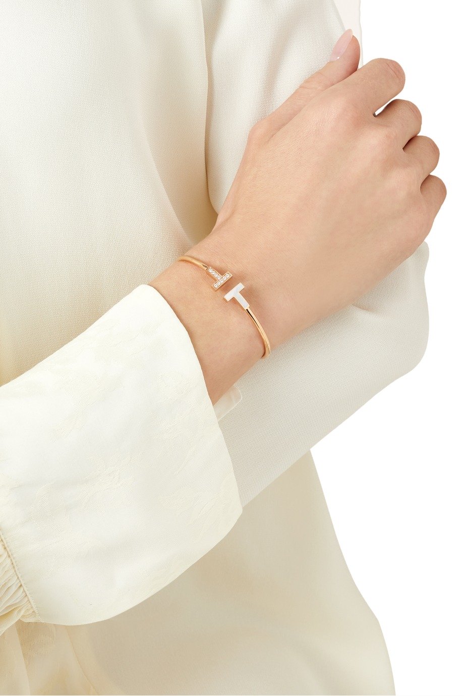 【ティファニー】★ ダイヤモンド ＆ マザーオブパール ワイヤー ブレスレット(送料無料)