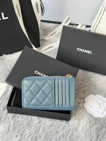 【シャネル】カードケース キャビアスキン★ショートウォレットAP3179