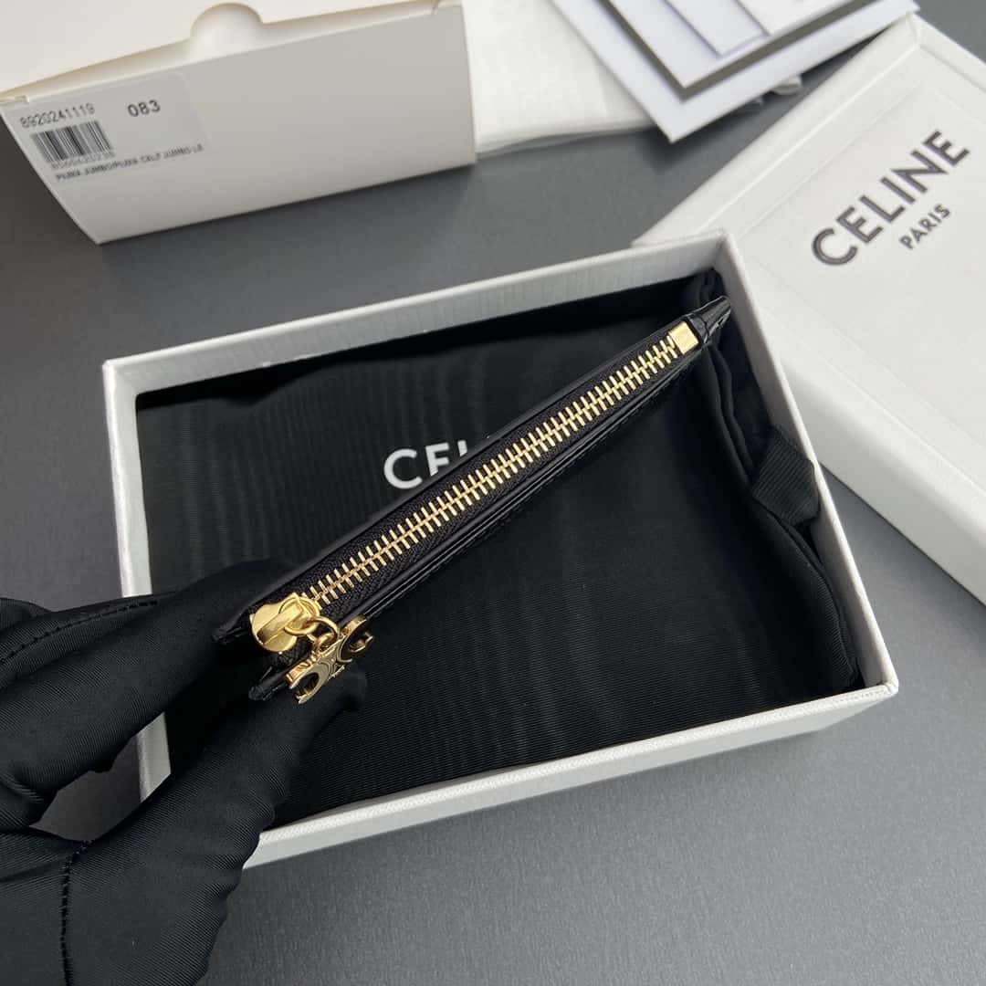 【セリーヌ】2色ギフトにも*送料込☆ ジップ付きカードホルダー トリオンフ チャーム