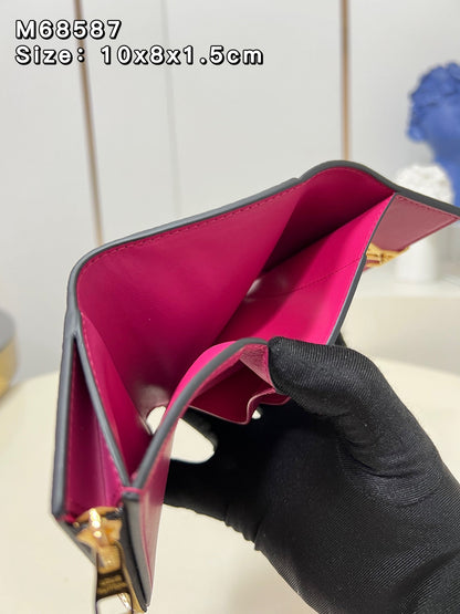 【ルイヴィトン】送料無料◆ポルトフォイユ・カプシーヌ牛革3つ折り財布M68587